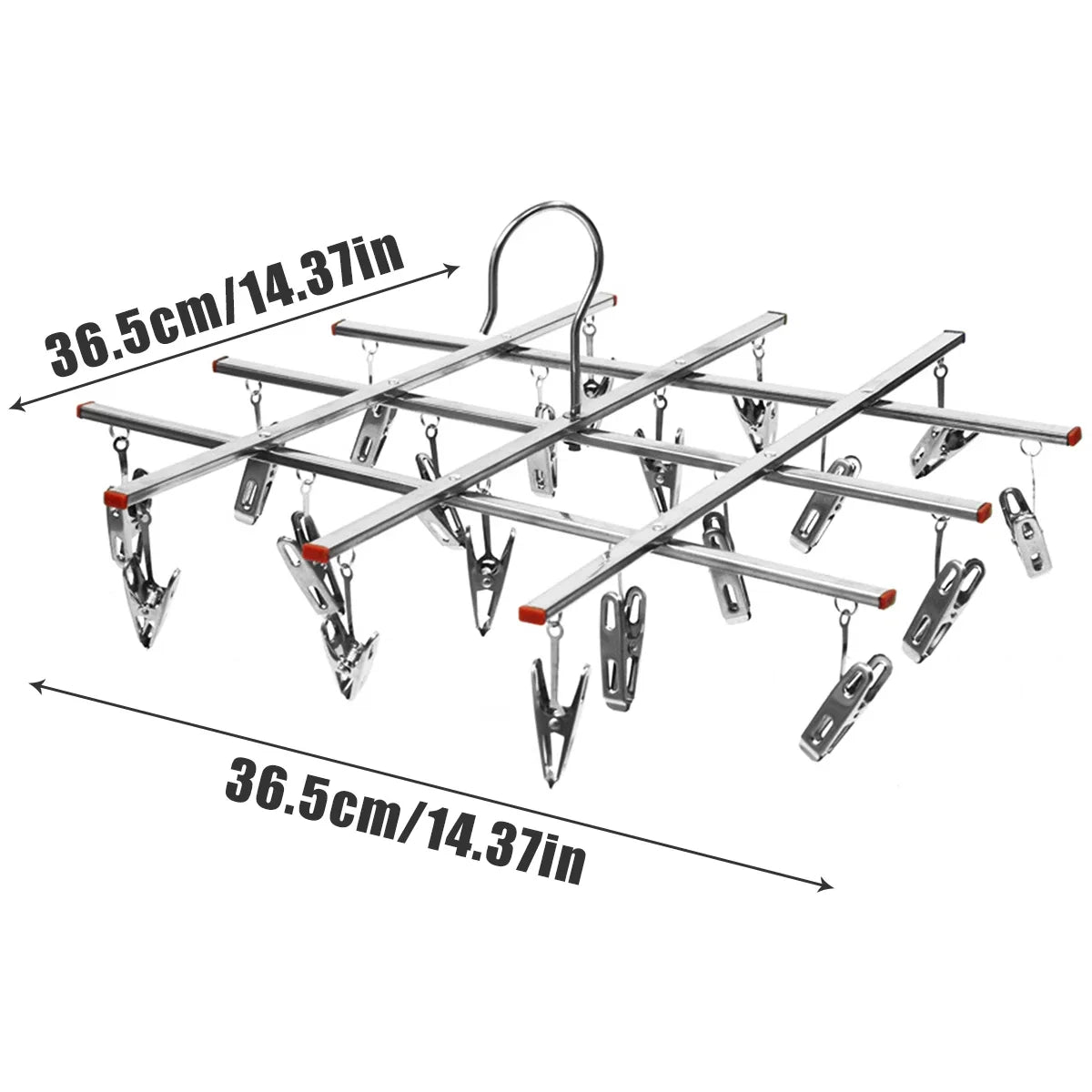 Stainless Steel Clothes Drying Rack – 35-Peg Swivel Hanger