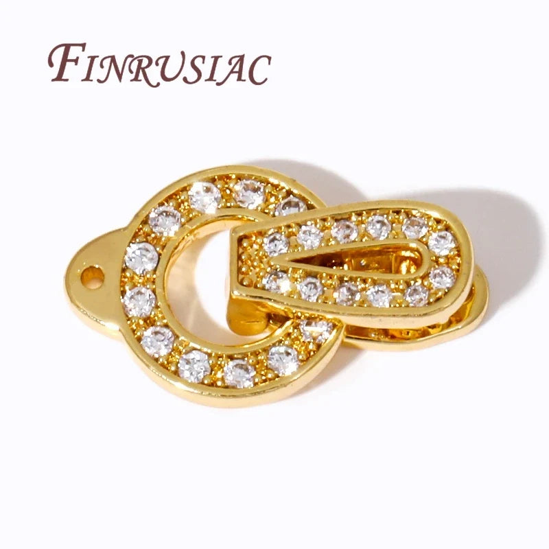 18K Gold Plated Zircon Pearl Clasp Connector – DIY Jewelry Making