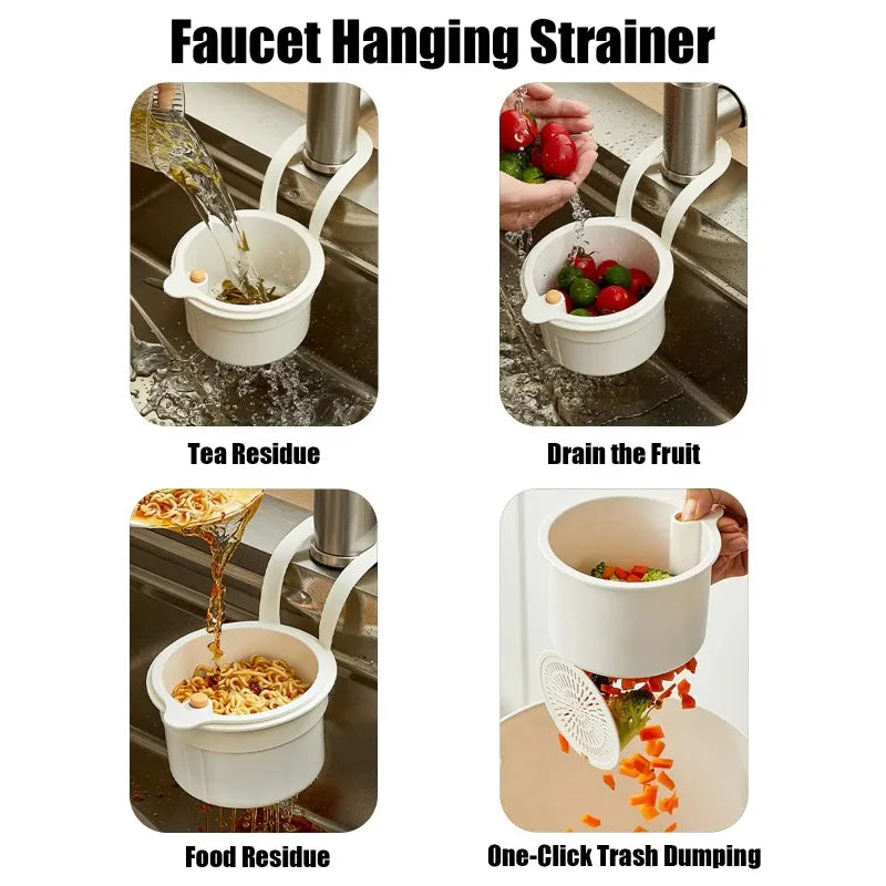 Self-Cleaning Sink Strainer Basket – Faucet Hanging Filter