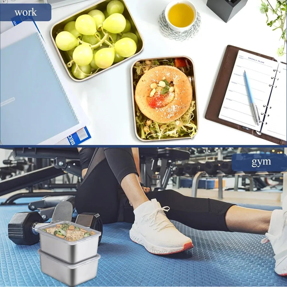 Stainless Steel Food Containers with Lids – Reusable Snack Box