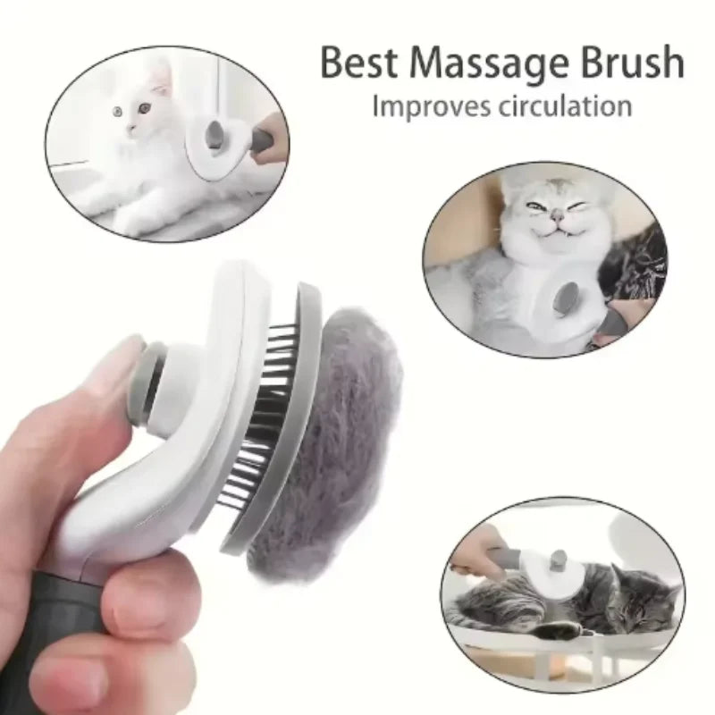 Self-Cleaning Pet Grooming Brush – Dog & Cat Dematting Comb