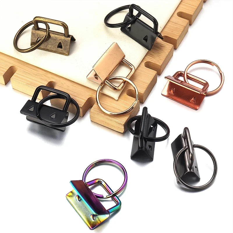 10pcs Metal Belt Clip Key Fob Foldover Connector DIY Hardware