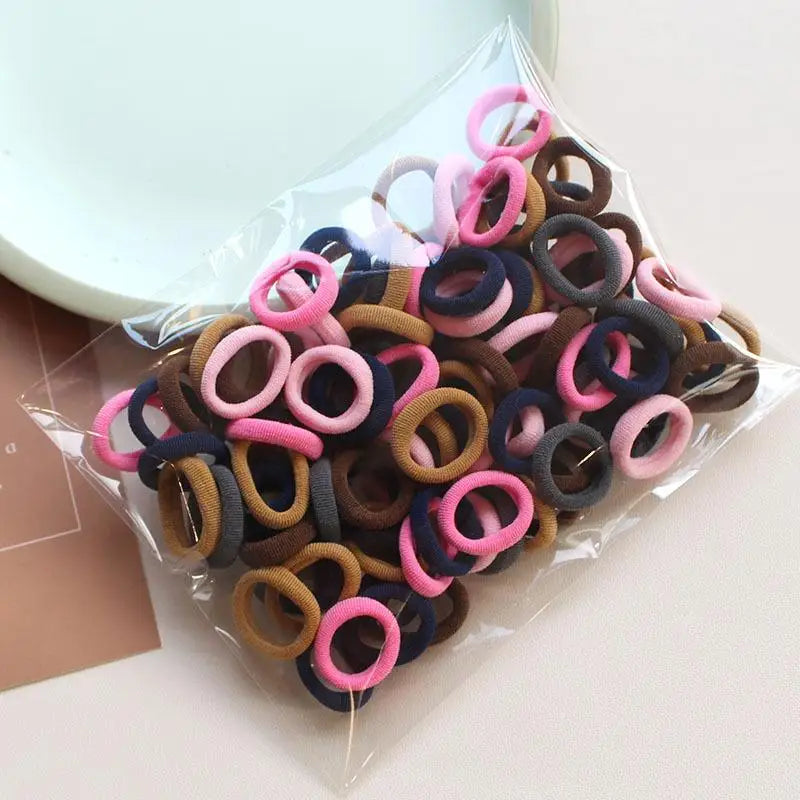 200PCS Colorful Nylon Elastic Hair Ties for Girls | Ponytail Bands
