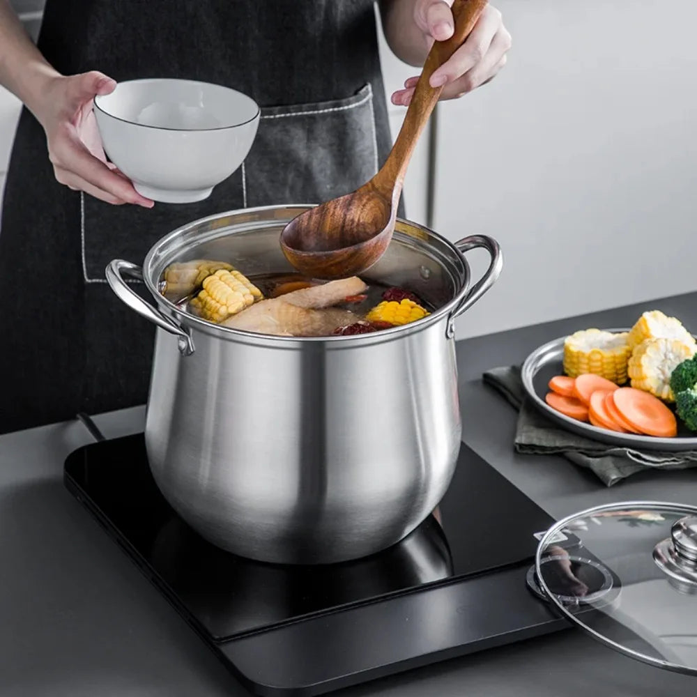 FEB.WIND 5L Stainless Steel Stock Pot with Lid | Soup Pot