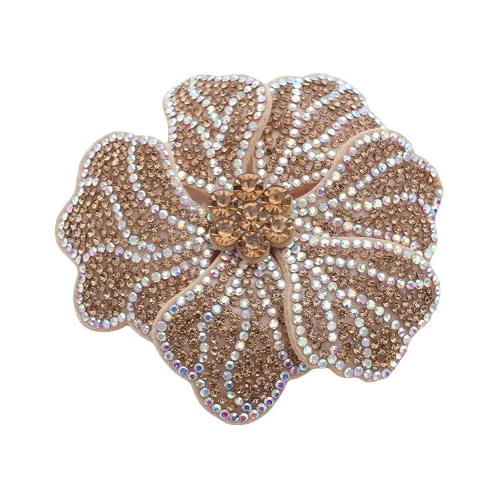 3D Rhinestone Rose Flower Patch – Sew-On DIY Applique Craft