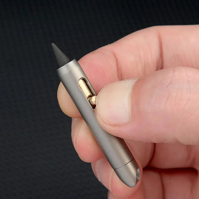 Titanium Alloy Eternal Inkless Pen – Erasable Keychain Pencil