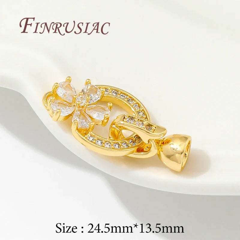 18K Gold Plated Zircon Clasp Connectors – DIY Jewelry Making