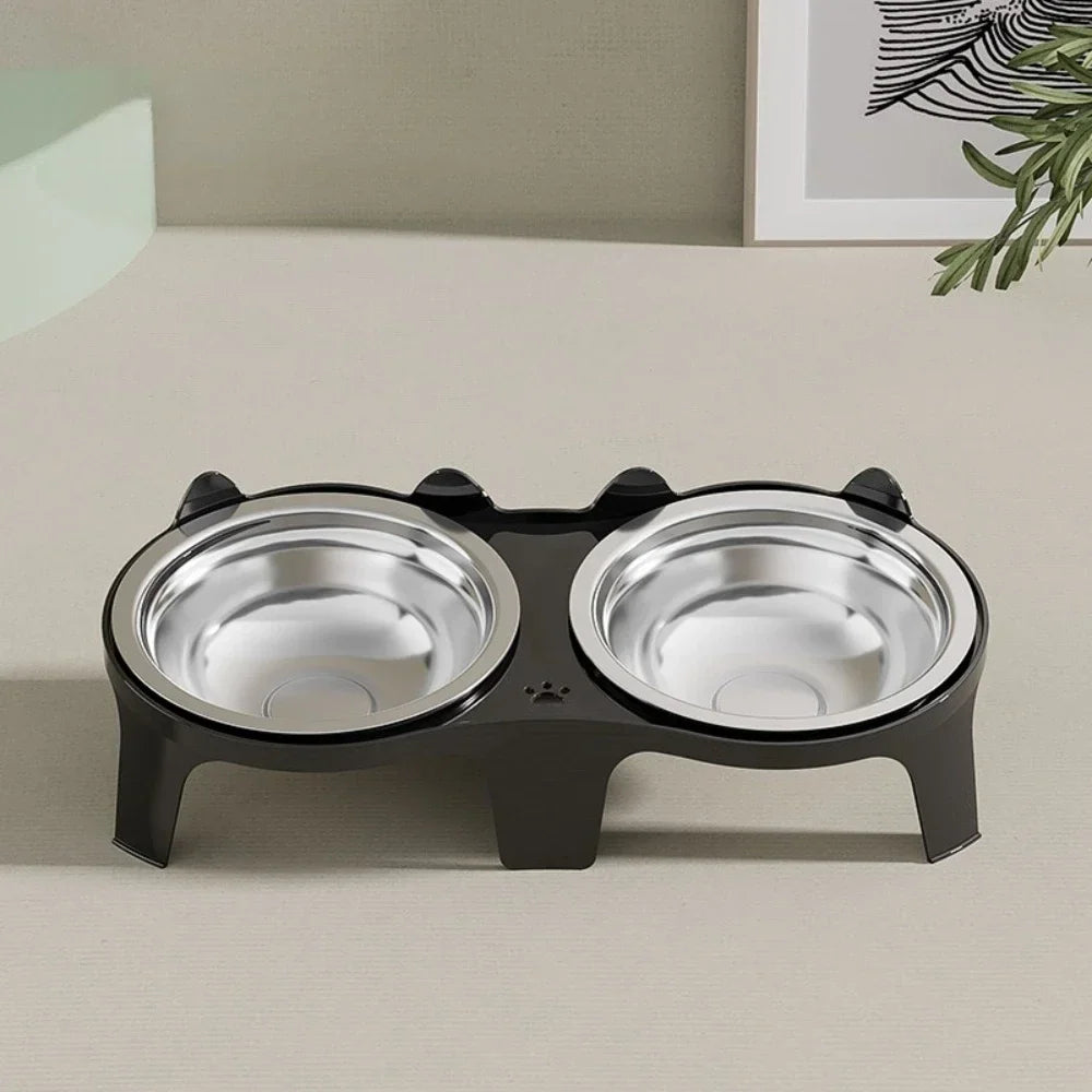 Stainless Steel Anti-Tip Pet Bowl for Cats & Small Dogs