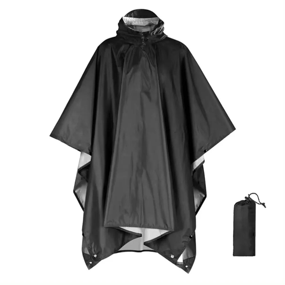3-in-1 Hooded Waterproof Raincoat – Lightweight Outdoor Poncho