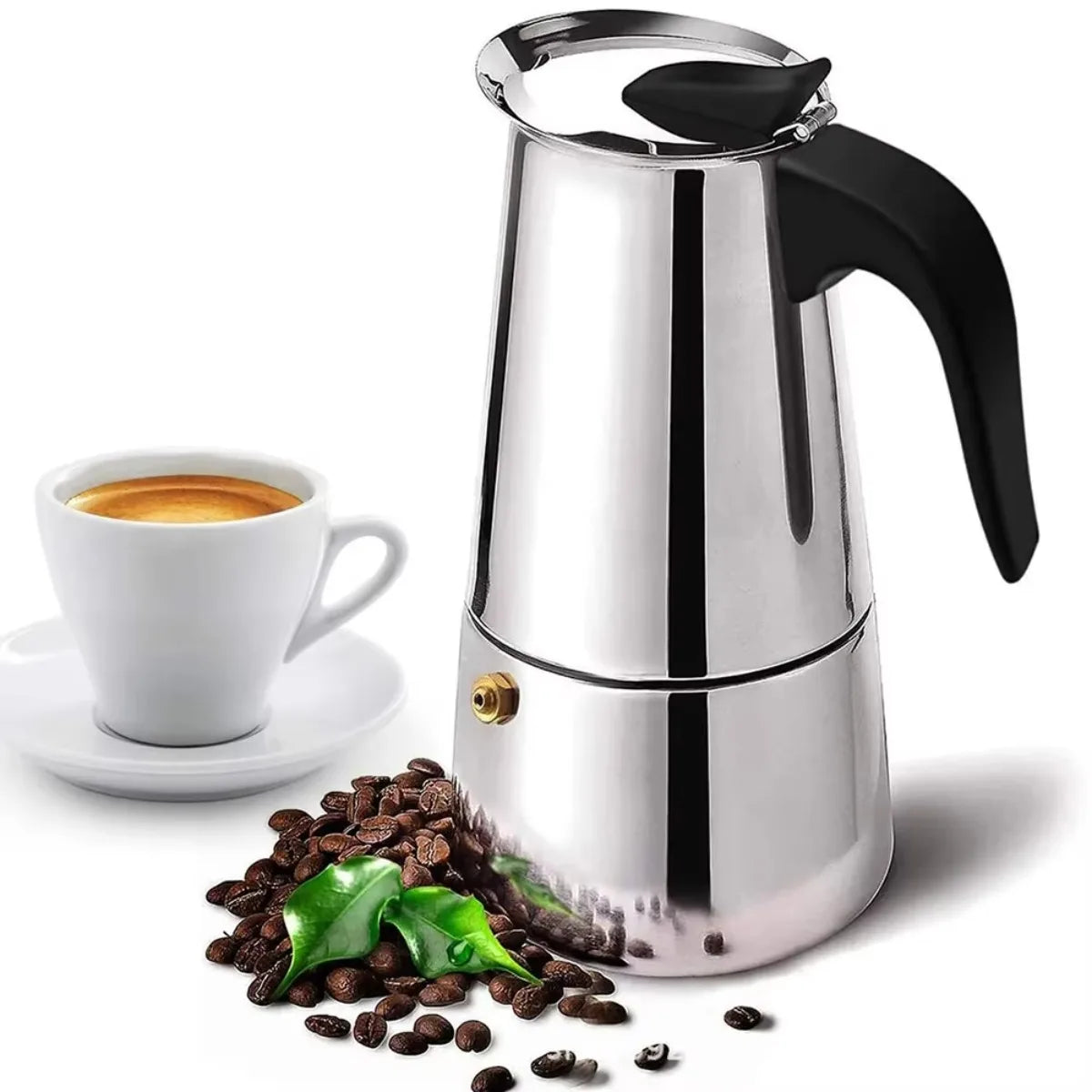 Portable Stainless Steel Moka Pot – Espresso & Tea Maker