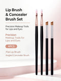 4-Piece Lip & Angled Concealer Brush Set – Soft Synthetic