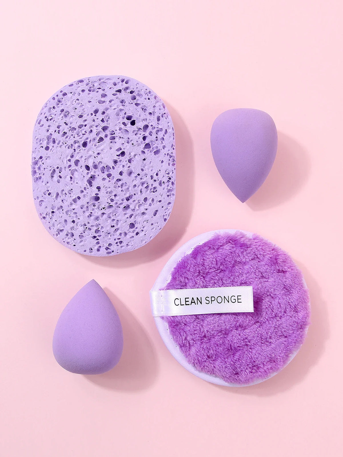 4-Piece Makeup Sponge Set – Beauty Eggs, Cleansing & Remover Pad