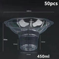 50 Pcs Flower Snow Cone Cups Leak-Proof Plastic Ice Cream Bowls