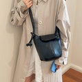 Nixie Retro Patent Leather Bucket Bag | Women's Crossbody
