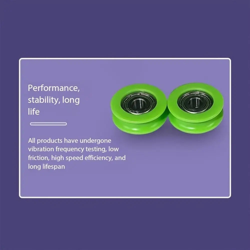 10Pcs 5mm U-Groove Guide Pulley Nylon POM Stainless Steel Wheels