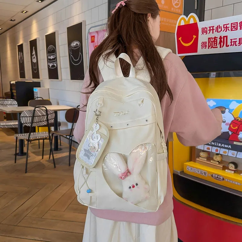 Japanese Star Pattern Backpack – High-Capacity School & Travel Bag