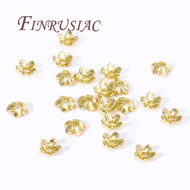 18K/14K Gold Plated Flower Bead Caps – DIY Jewelry Spacers