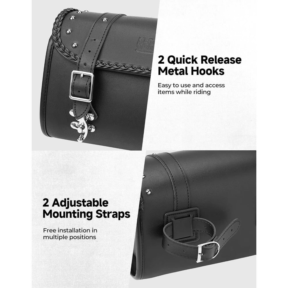 Motorcycle Fork Bag 4-5L PU Leather Waterproof Saddlebag