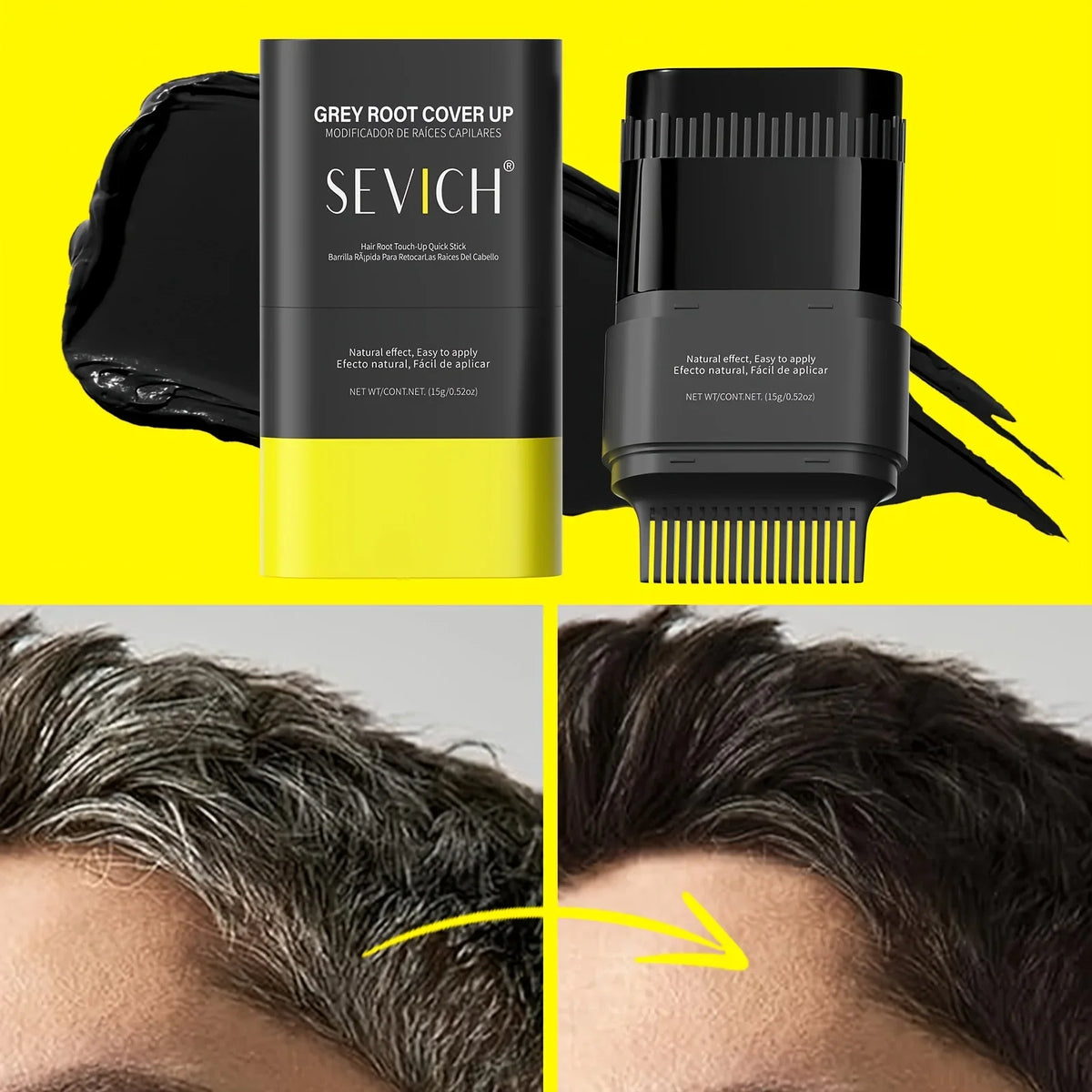Sevich Beard Dye Stick – Waterproof Gray Coverage, 3 Colors