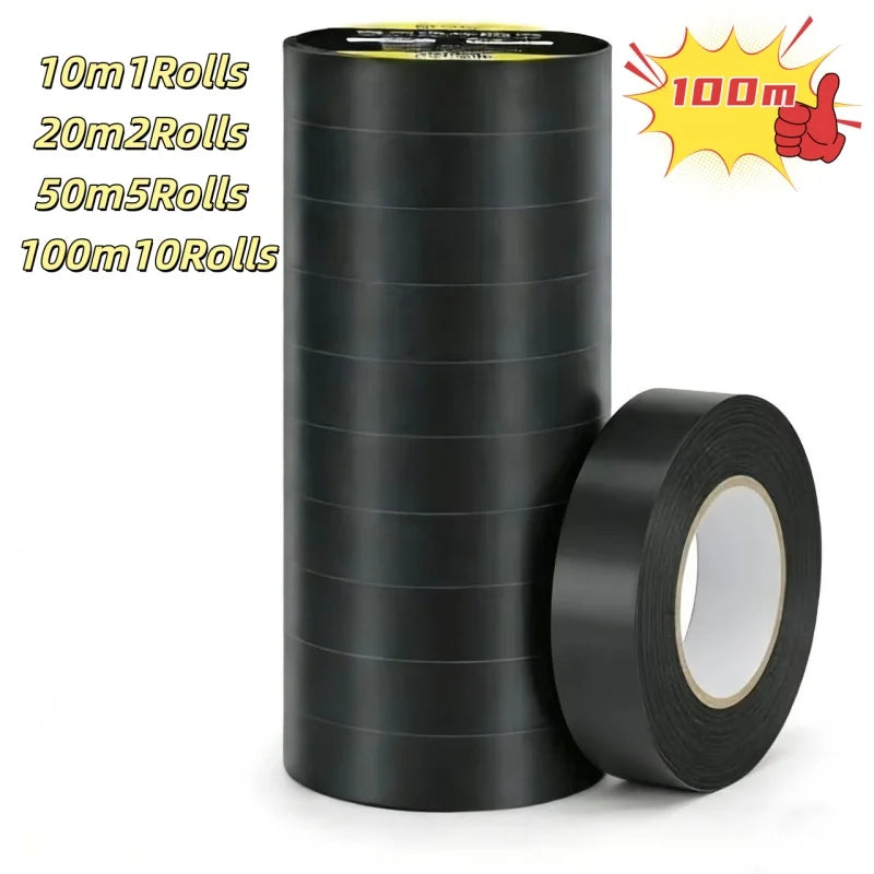 Black Flame Retardant Electrical Insulation Tape 10M/100M