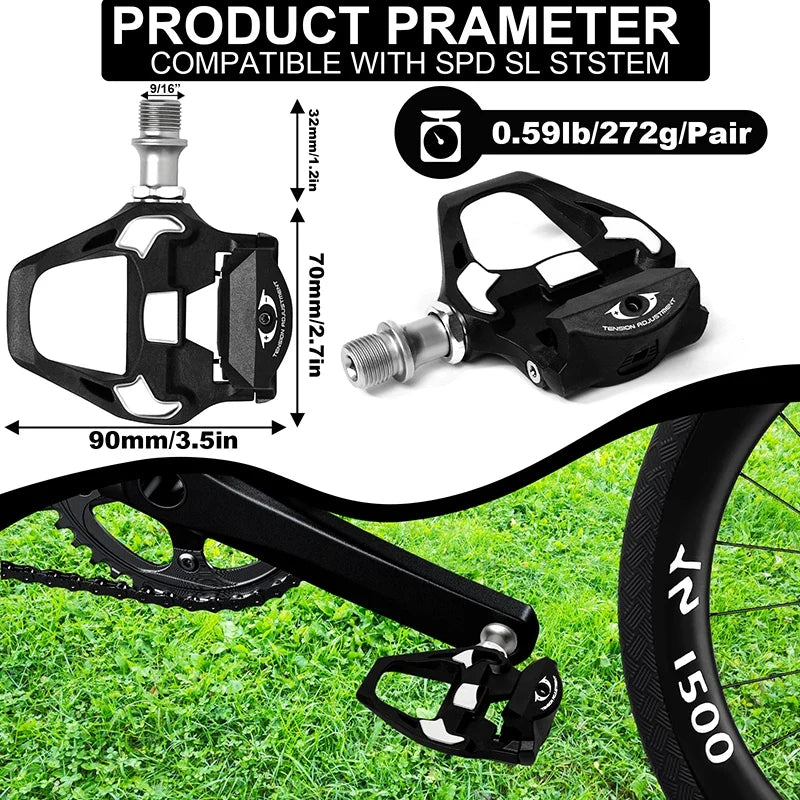 BUCKLOS Clipless Road Bike Pedals SPD-SL Nylon 9/16" | R8000