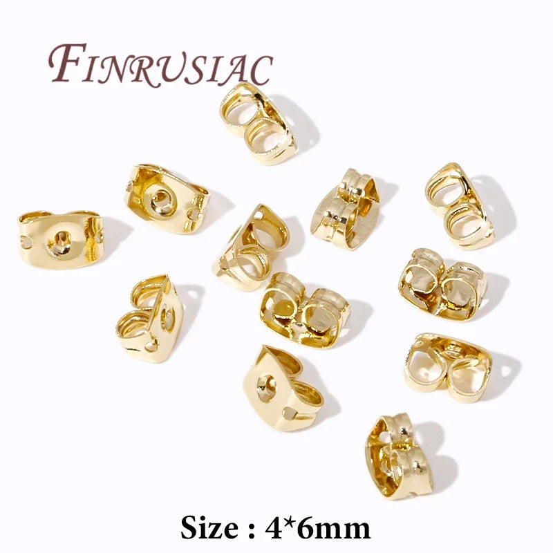 50-Pack 14K Gold Plated Earring Backs – Stud Locking Stoppers