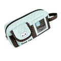 Mint Chocolate Cat Print Pencil Case – Large Capacity