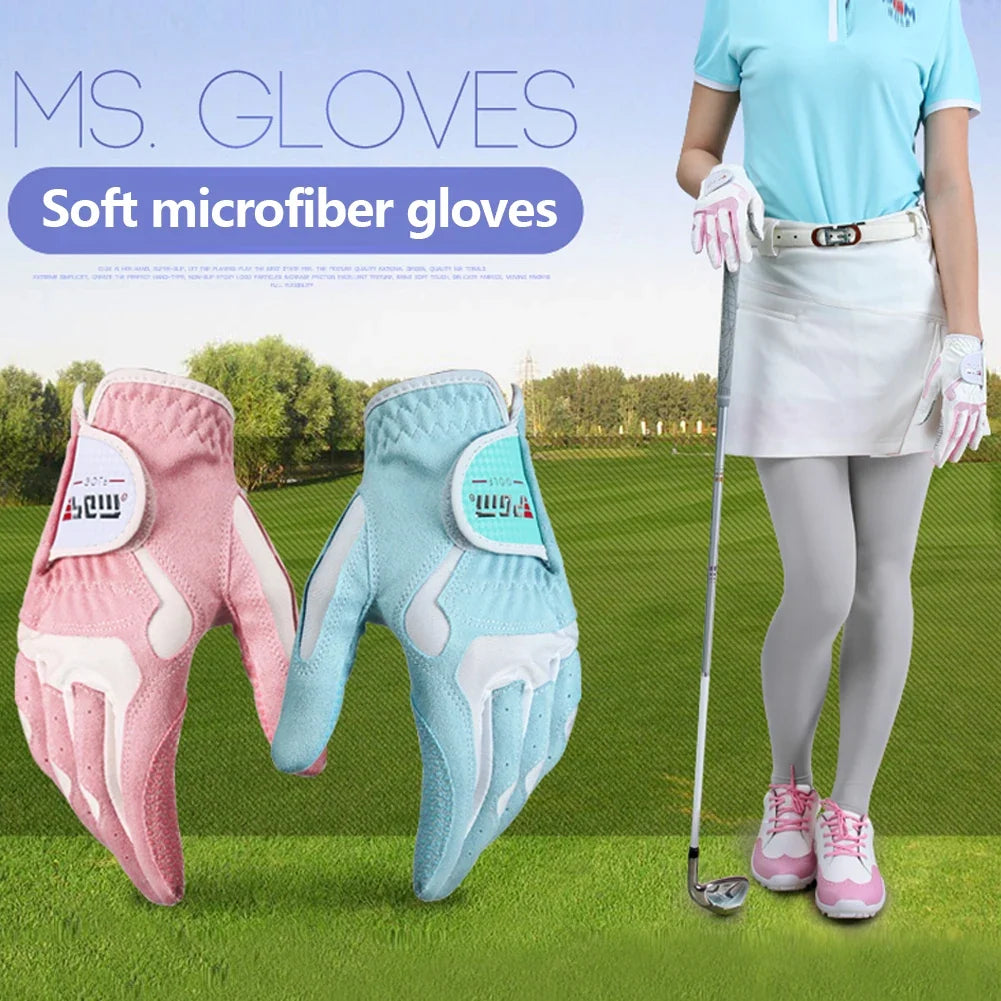 Women's Microfiber Golf Gloves – Breathable Non-Slip Pair
