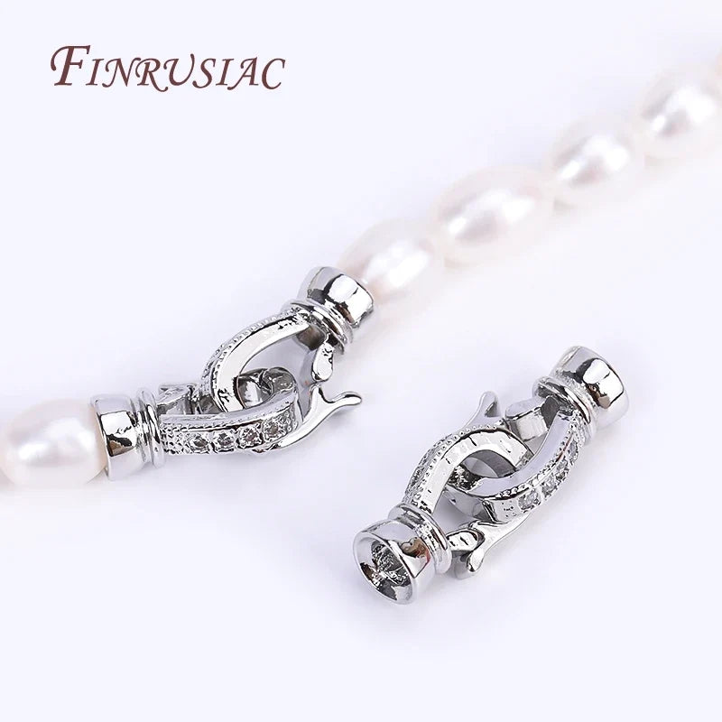 Rhodium Plated Zircon Necklace Clasps | DIY Jewelry Findings