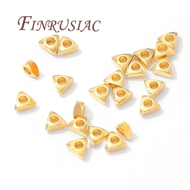 3mm 18K Gold Plated Triangle Spacer Beads | DIY Jewelry Making