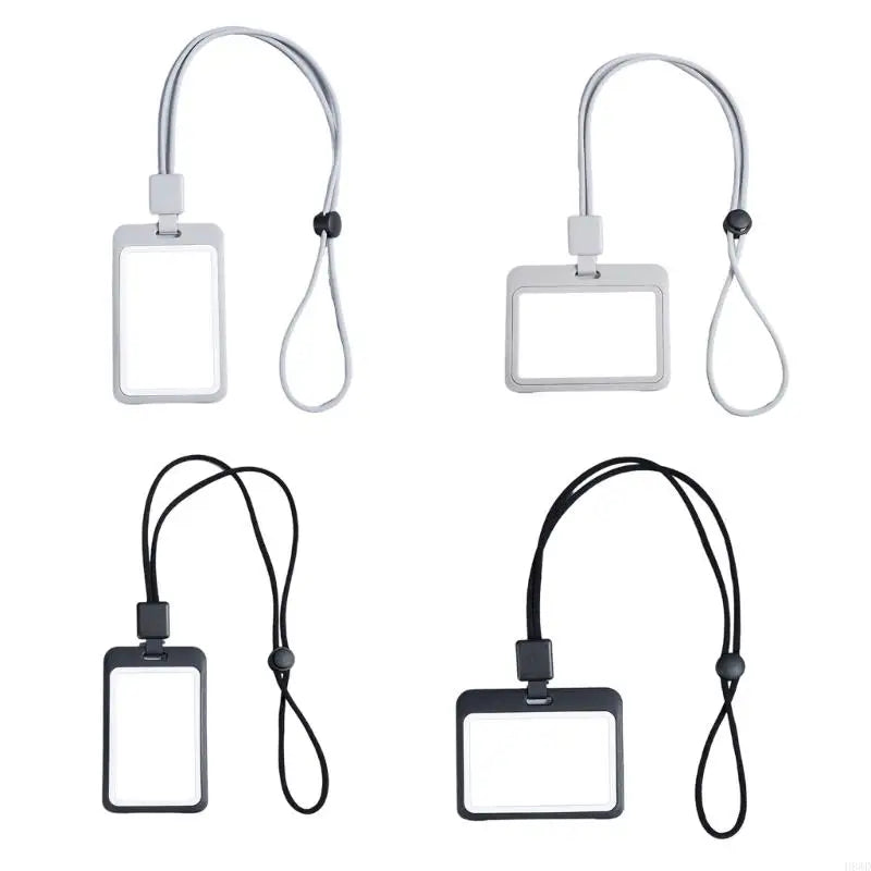 Retractable Lanyard & Clear Card Holder Badge Reel Set