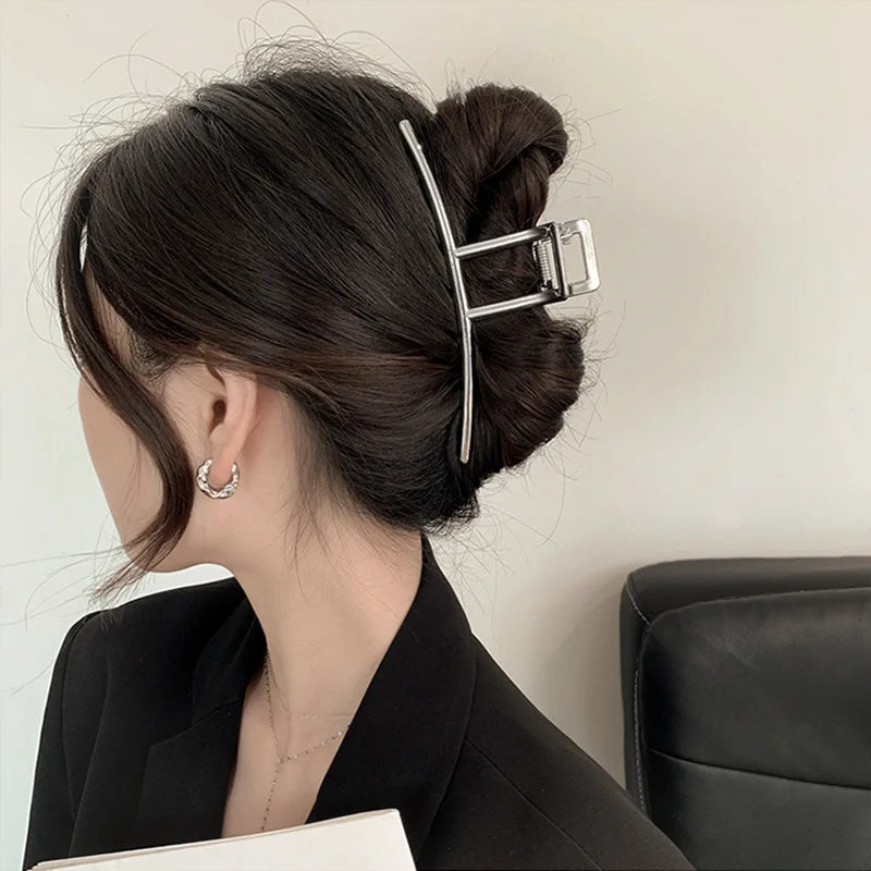 Metal Geometric Hair Claw Clips – Korean Style Barrettes Women