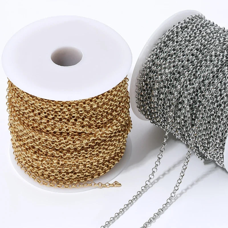 18K Gold Plated Oval Cable Chain Bulk Spool | DIY Jewelry