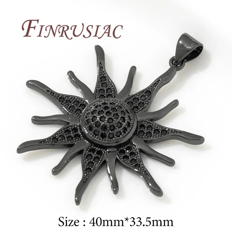 18K Gold Plated Zircon Charms – Sun Heart Star Pendants DIY