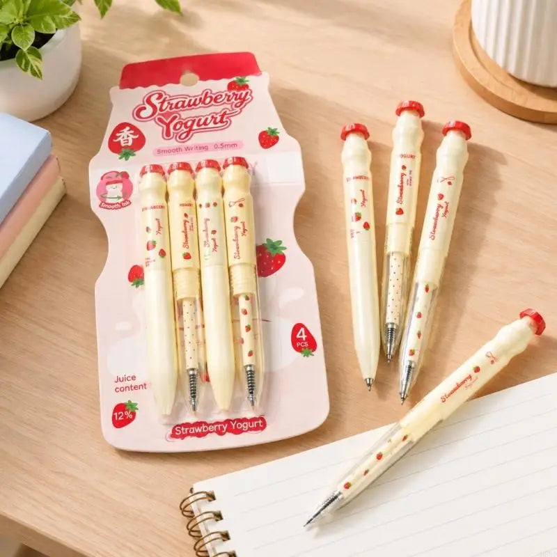 Scented Black Gel Pen Set – Twist-Retractable 4 Pack
