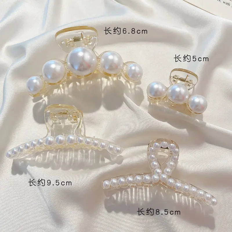 Pearl Hair Claw Clips for Women – Large Korean Shark Barrette