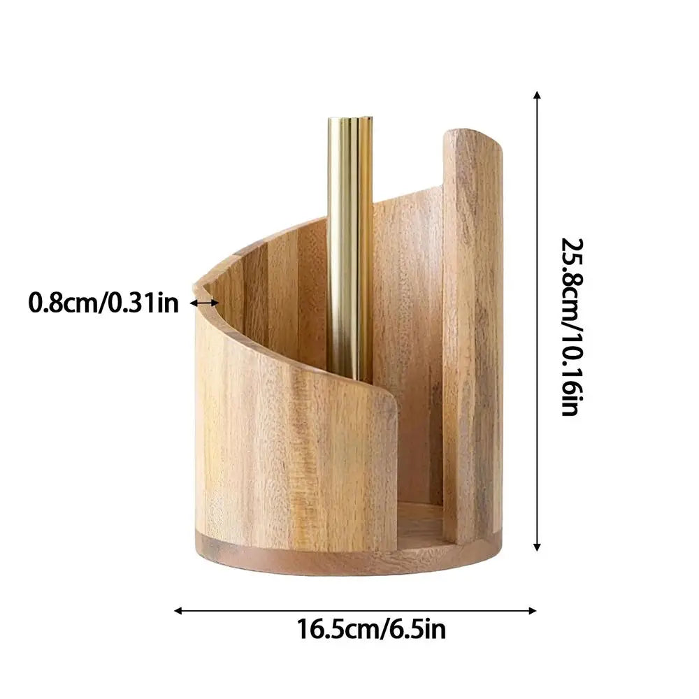 Wooden Paper Towel Holder & Napkin Dispenser Stand