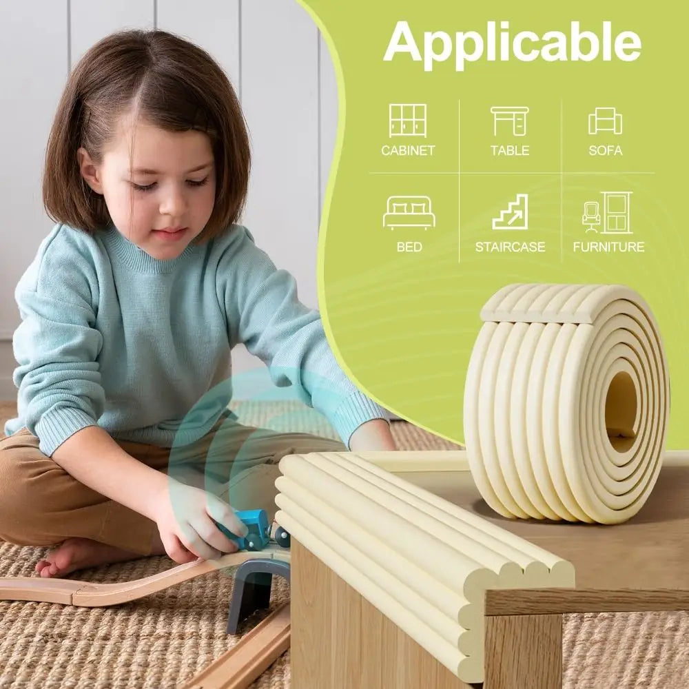 2m Self-Adhesive Desk Edge Guard Strip – Soft Corner Protector