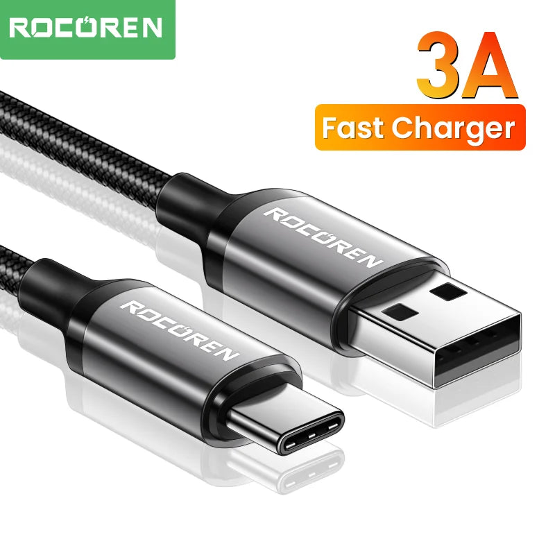 Rocoren USB-C Cable 3A Fast Charging 3M | Xiaomi Samsung Huawei