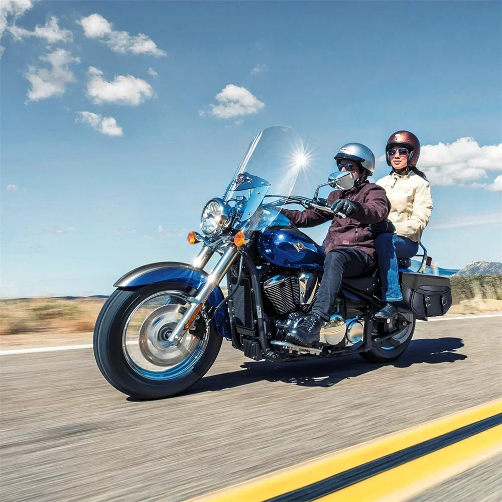 KEMITOUR Throw-Over Motorcycle Saddlebags | PU Leather Waterproof