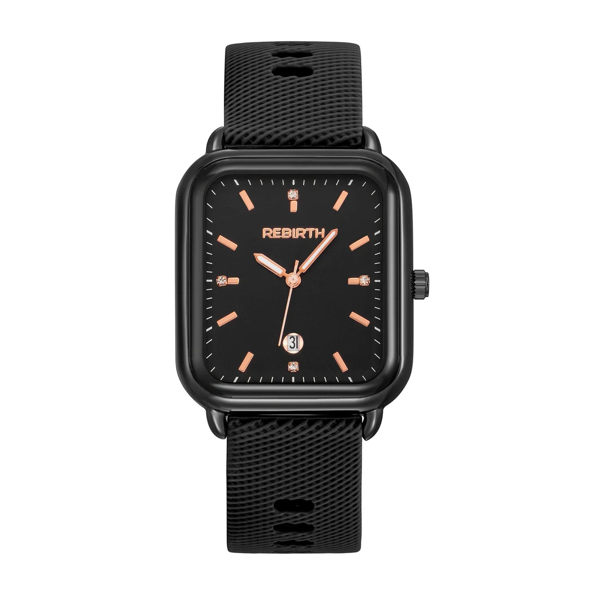 REBIRTH Women's Macaron Quartz Watch | Silicone Strap Calendar