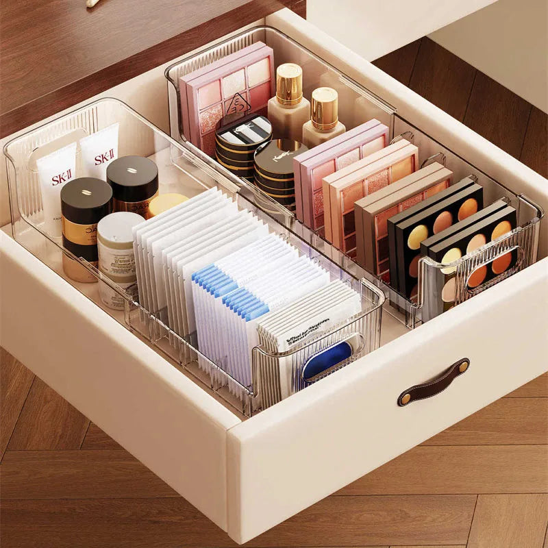Telescopic Makeup Organizer Box with Removable Dividers