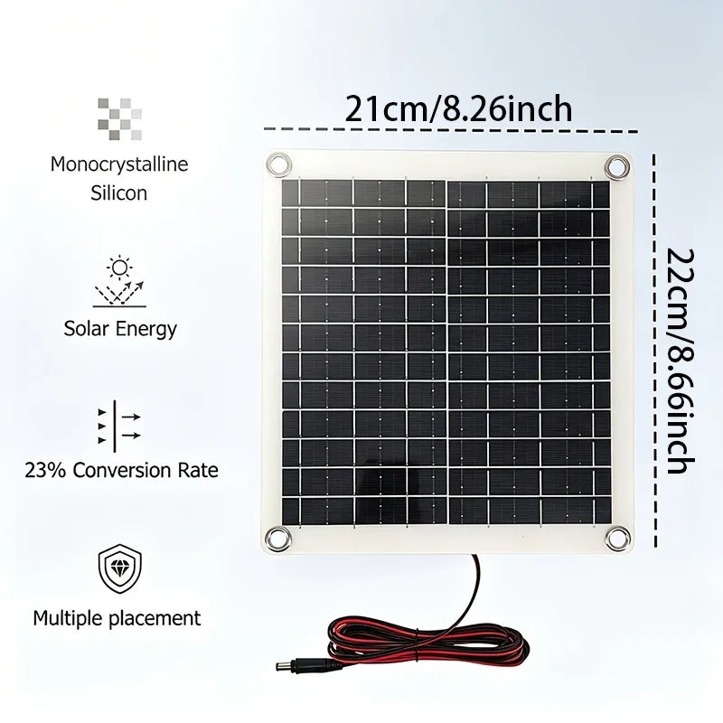 12W Solar Panel Kit with Controller – Portable Camp Charger