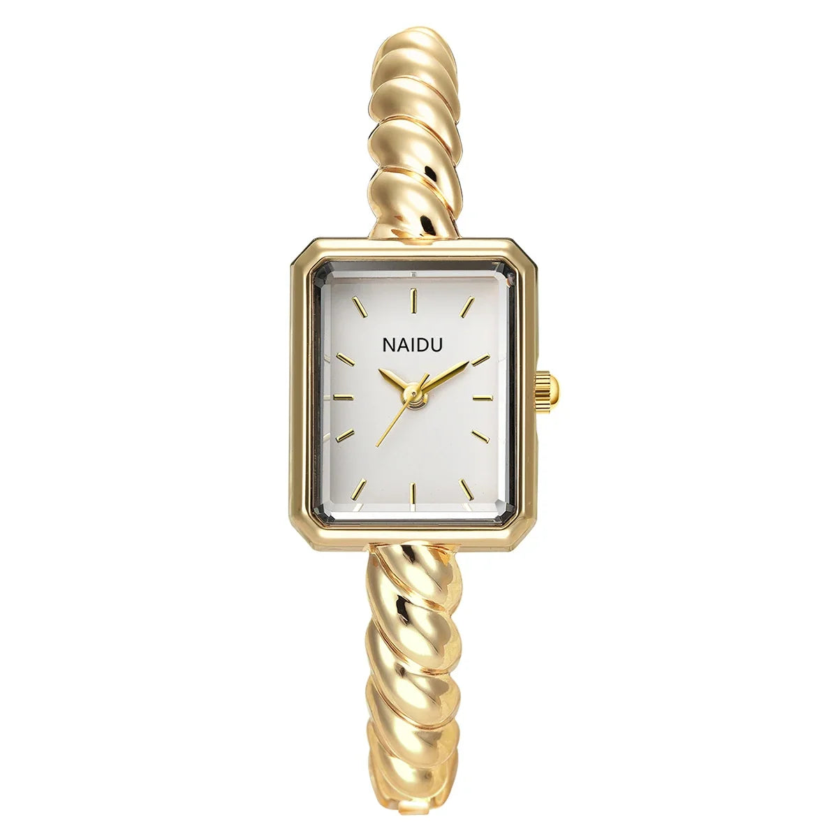 Women's Gold Square Dial Quartz Bracelet Watch – Retro Style