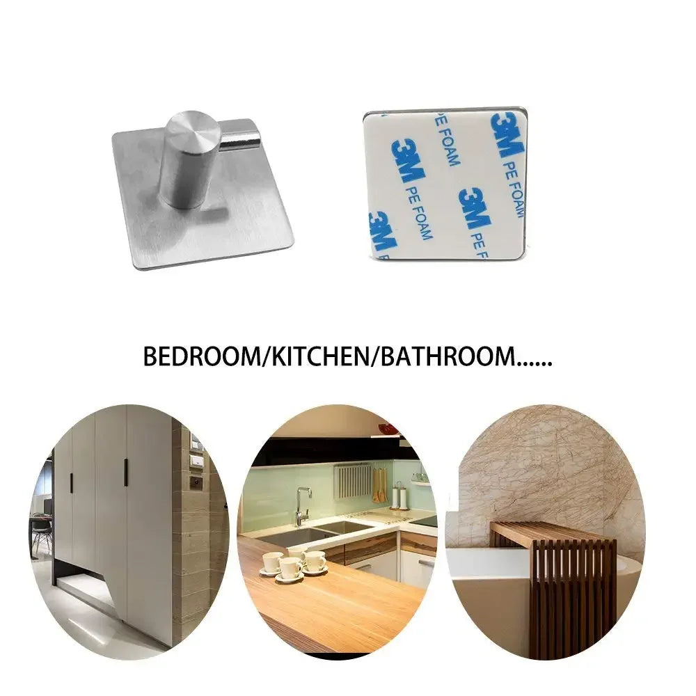 Stainless Steel 3M Self-Adhesive Wall Hook | No-Drill