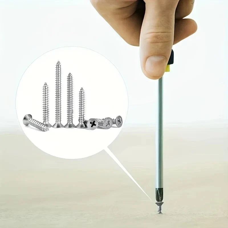 400pcs Self-Tapping Wood Screws Assortment Kit – Carbon Steel
