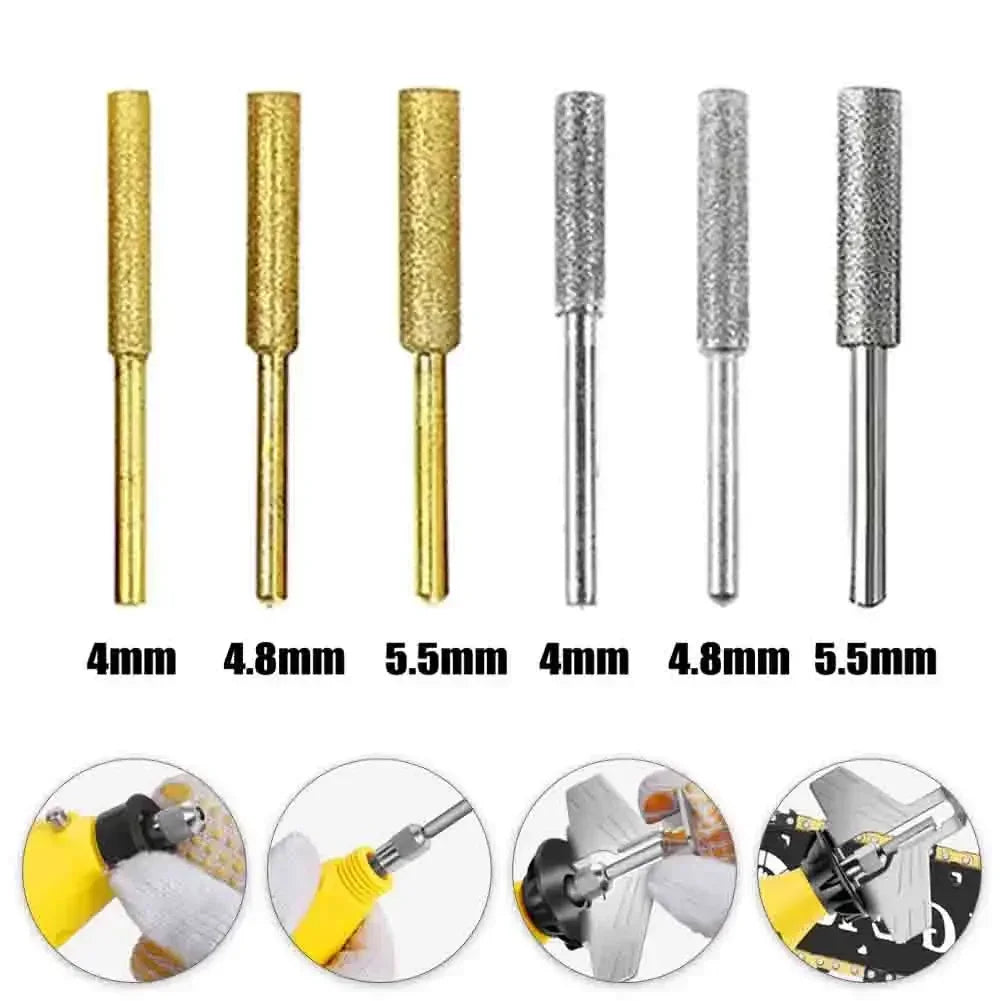 6-Pack Diamond Chainsaw Sharpener Grinding Heads 4/4.8/5.5mm
