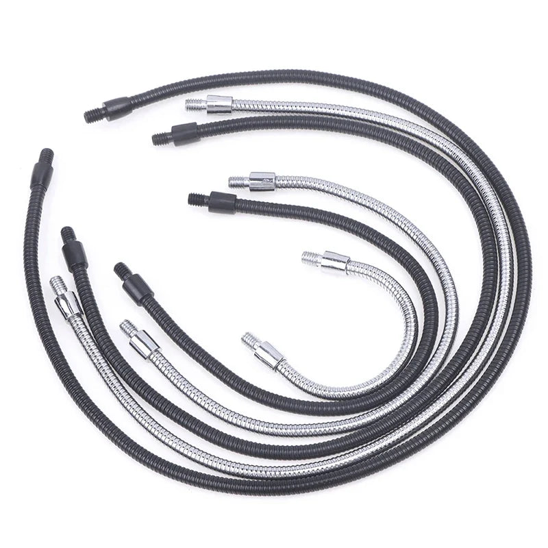 M4 Flexible Gooseneck Microphone Hose – Black & Silver, 10–40cm