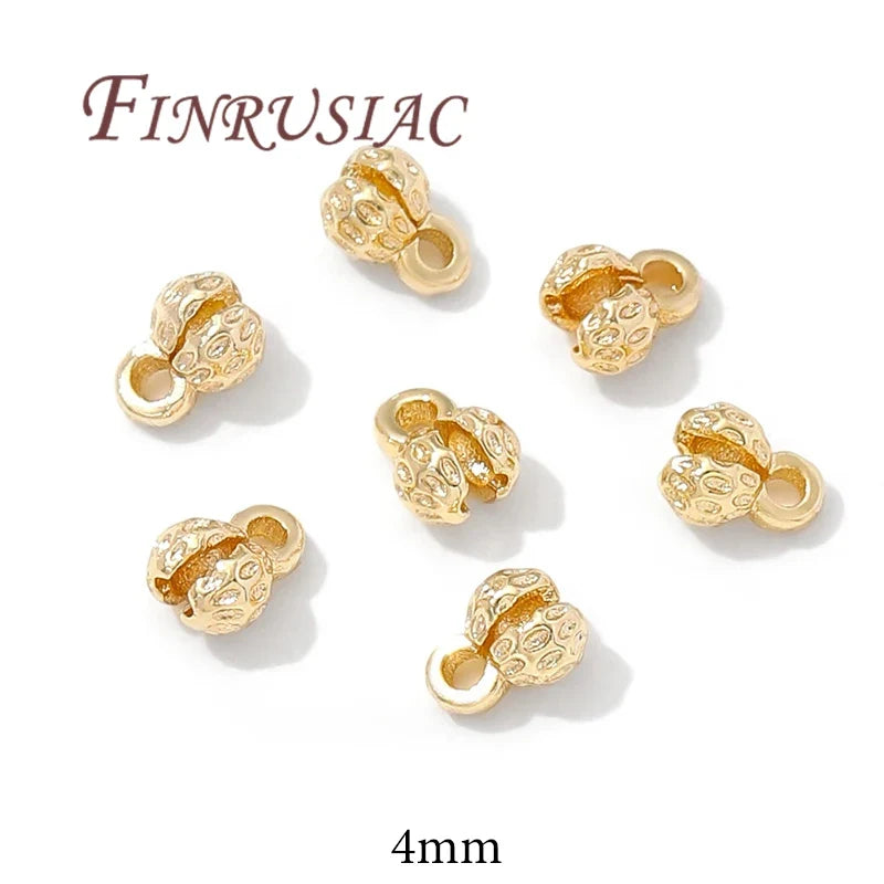 4mm 18K Gold Plated Crimp End Beads & Clam Shell Tips