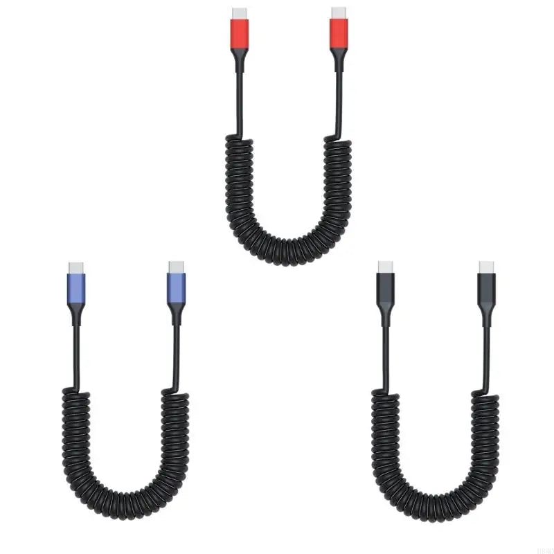 Retractable USB-C to USB-C Cable – PD 60W & 480Mbps Data